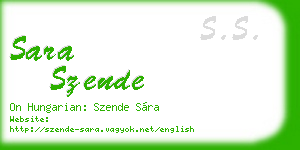 sara szende business card