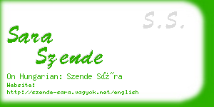 sara szende business card